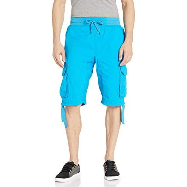 Southpole Mens Jogger Shorts with Cargo Pockets in Solid and Camo Colors